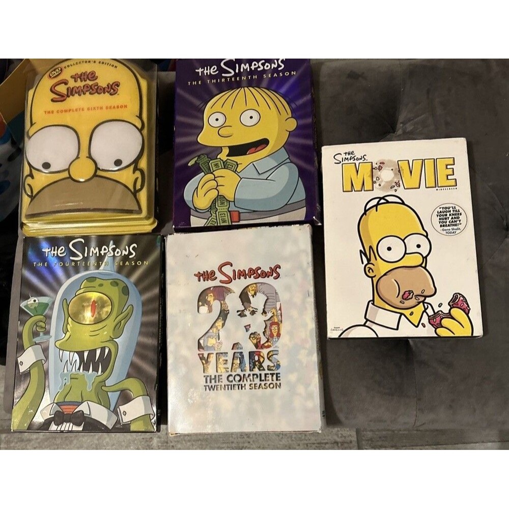 Lot of 5: The Simpsons DVD’s– Seasons 6, 13, 14 , 20, & The Simpsons Movie-VTG